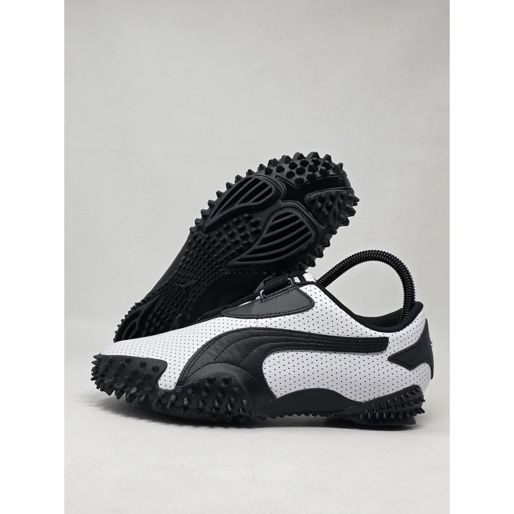 PUMA Womens Size 8.5 Sneakers Mostro Perf Leather Hook & Loop White Black New